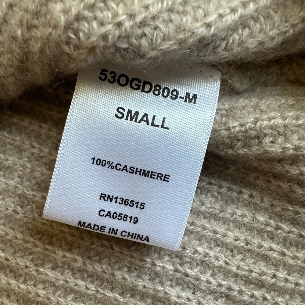 One Grey Day 100% Cashmere‎ Half Zip Sweater Dress Beige New Luxury Soft Size S - Picture 6 of 8